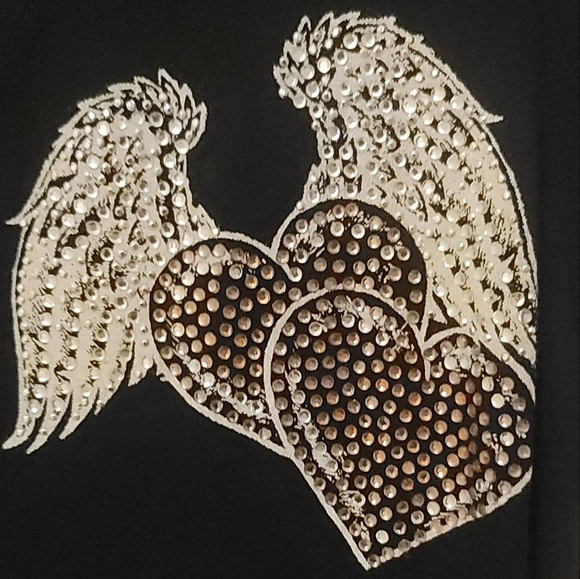 S-Twelve Clothing Co. Black T-Shirt with Rhinestone Womens Size Medium - Picture 2 of 5